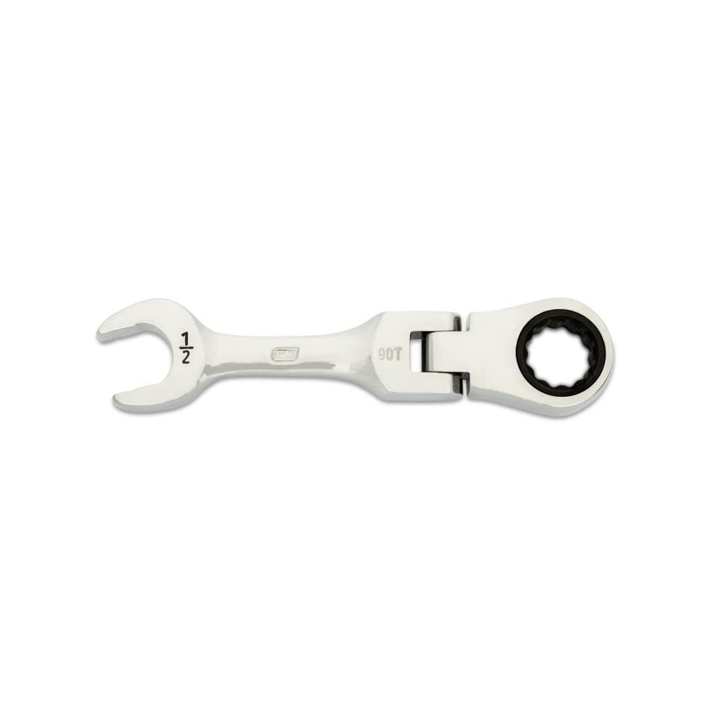 1/2 Inch 90-Tooth 12 Point Stubby Flex Combination Ratcheting Wrench 86873