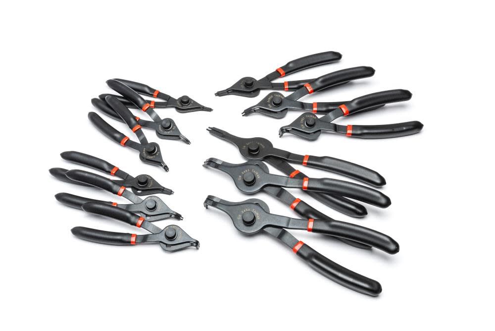 12 Pc Fixed Tip Convertible Snap Ring Plier Set 3495