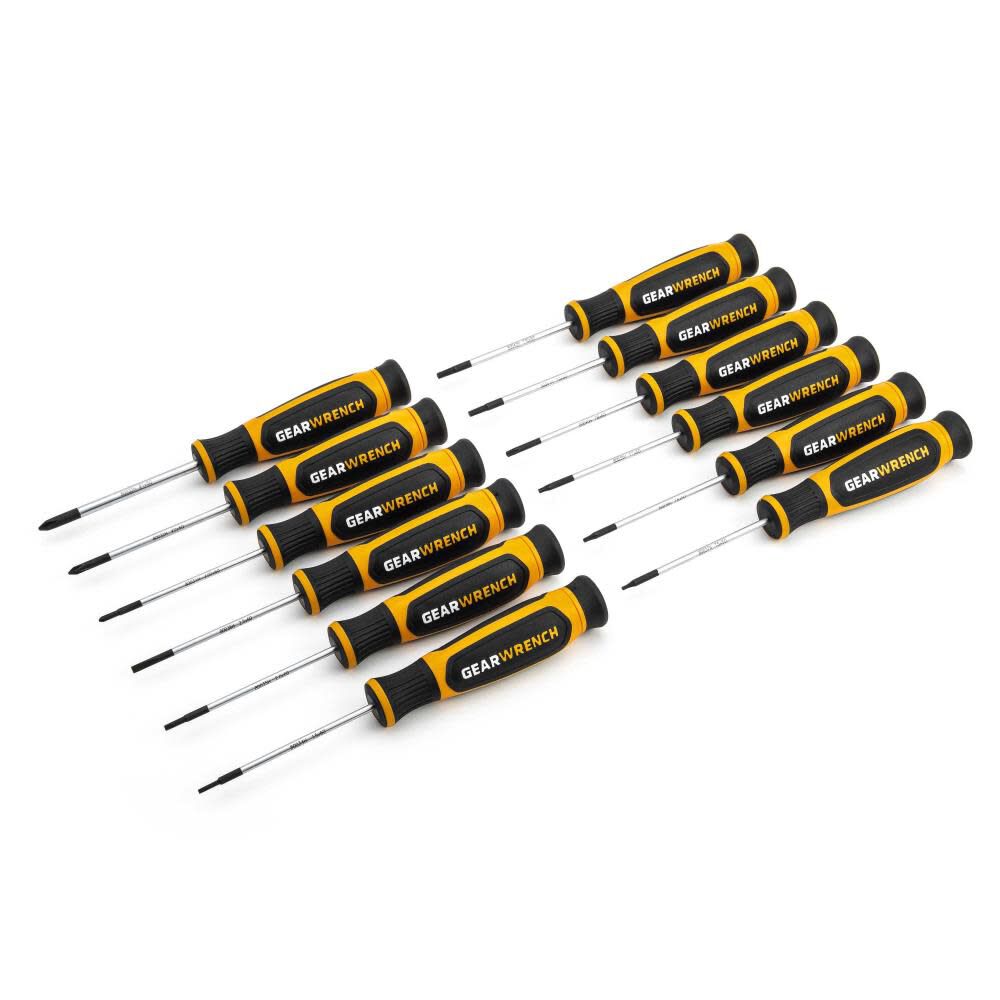 12 Pc Phillips/Slotted/Torx Mini Dual Material Screwdriver Set 80057H