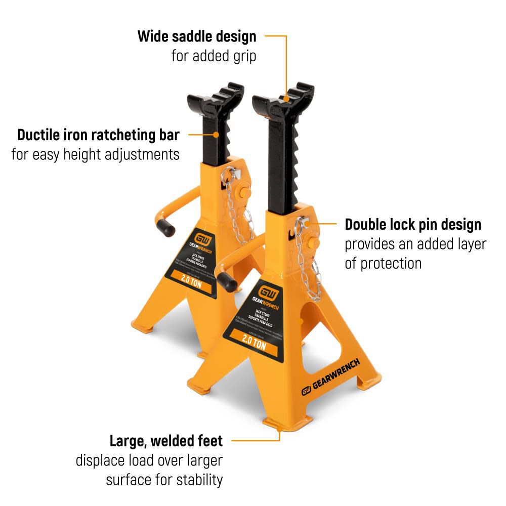 12 Ton Ratcheting Jack Stand 2ct GWJS12T