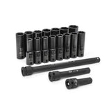 1/2in Drive Deep Metric Impact Socket Set 18pc 89096