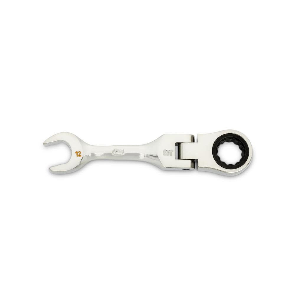 12mm 90-Tooth 12 Point Stubby Flex Combination Ratcheting Wrench 86862