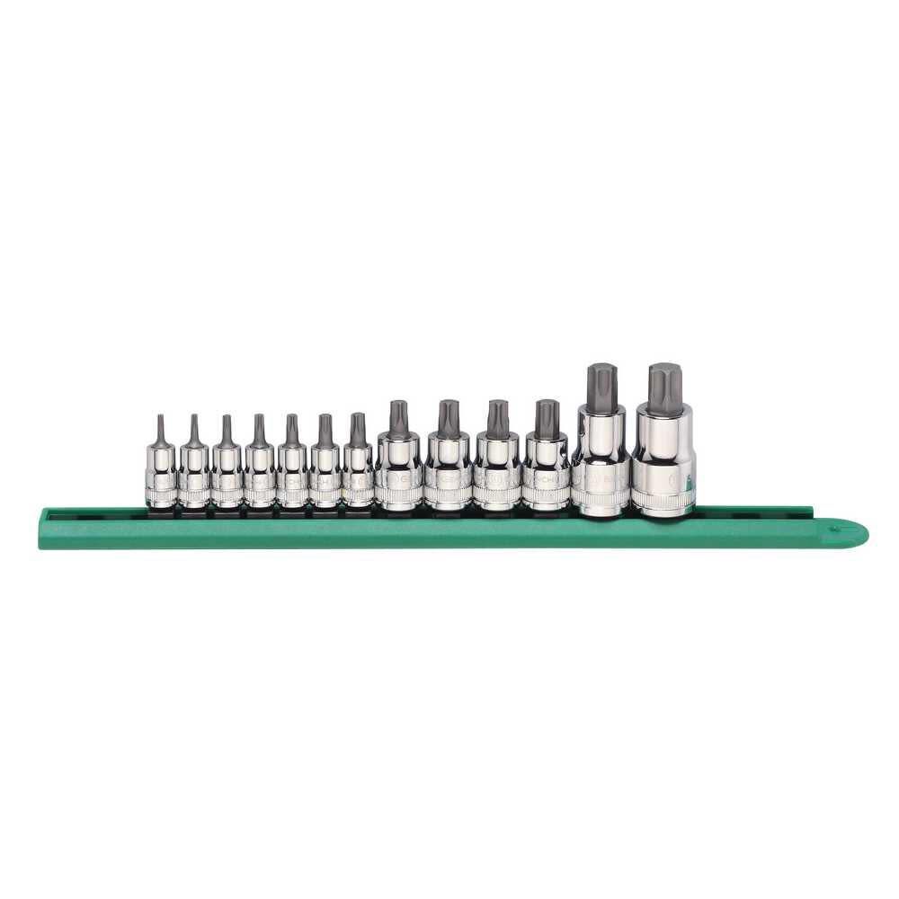 13 Pc 1/4 In. 3/8 In. and 1/2 In. Drive Stubby Bit Socket Set 80898