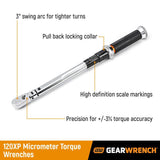 1/4 in Drive 120XP Micrometer Torque Wrench 30-200 in/Lbs 85171