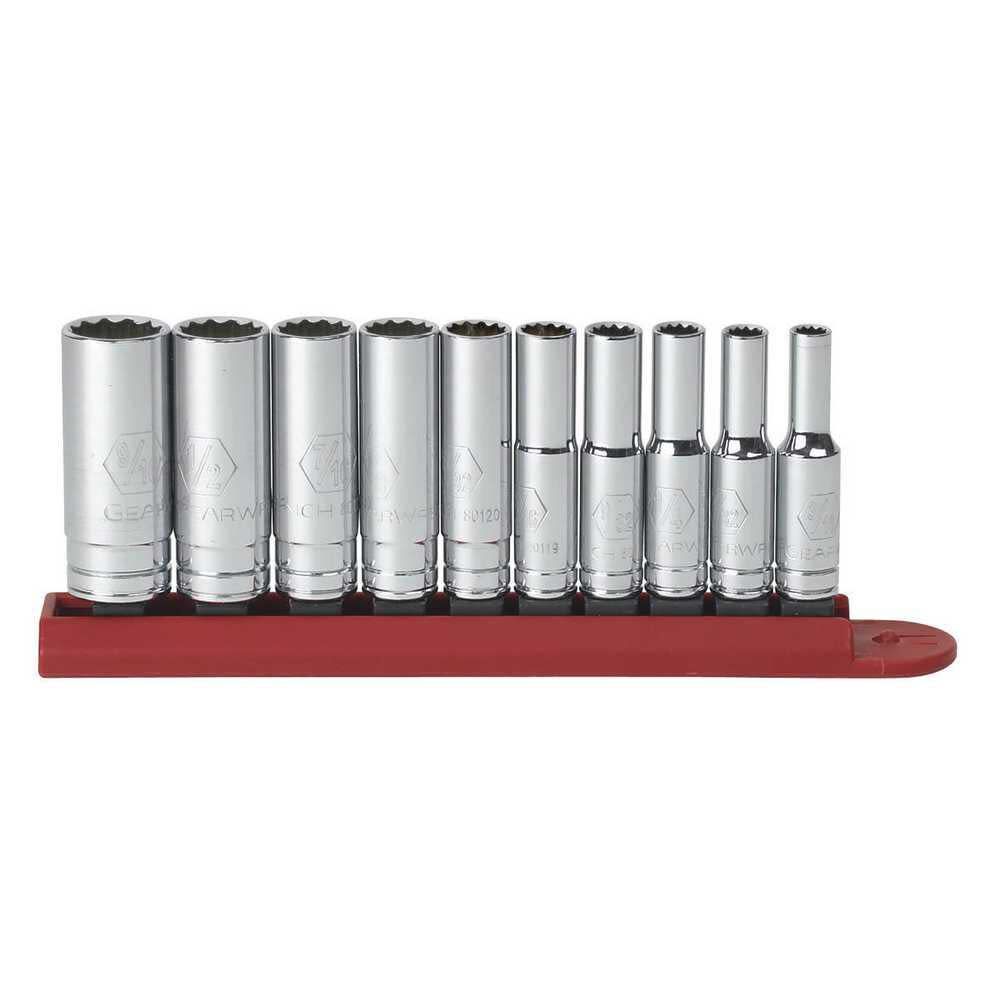 1/4in Drive 12 Point Deep SAE Socket Set 10pc 80309D