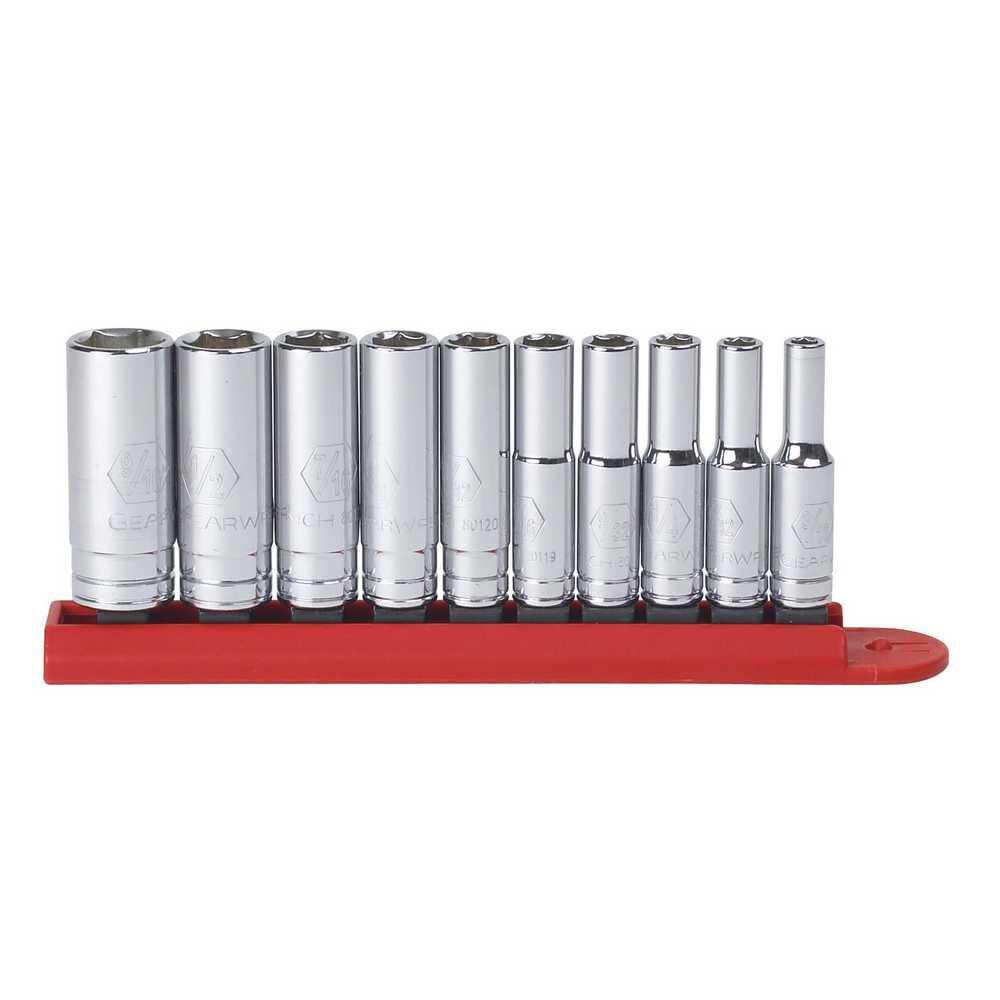 1/4in Drive 6 Point Deep SAE Socket Set 10pc 80305