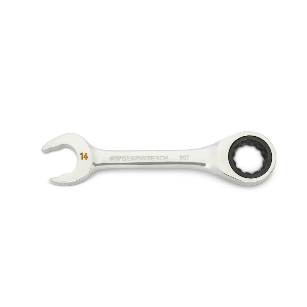 14mm 90-Tooth 12 Point Stubby Combination Ratcheting Wrench 86844