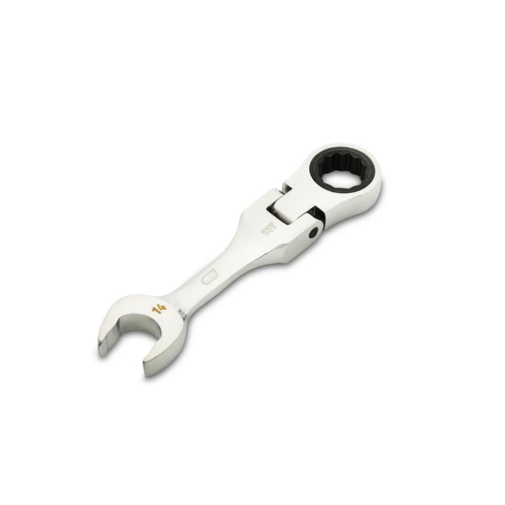 14mm 90-Tooth 12 Point Stubby Flex Combination Ratcheting Wrench 86864