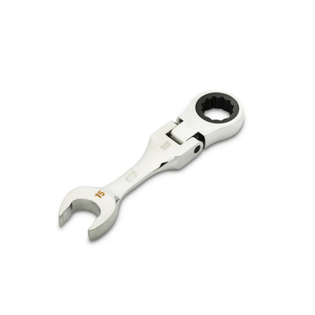 15mm 90-Tooth 12 Point Stubby Flex Combination Ratcheting Wrench 86865