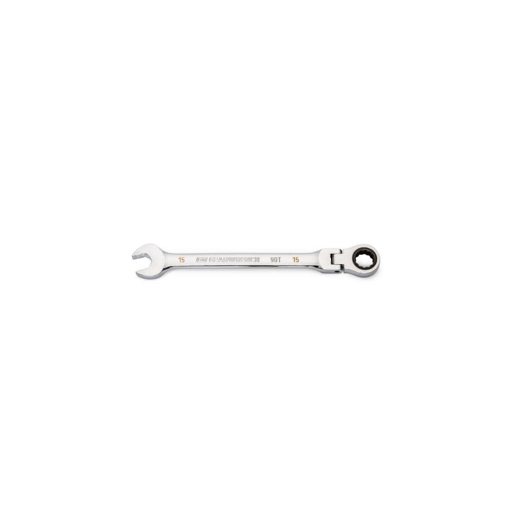 15mm 90T 12 Point Flex Head Ratcheting Combination Wrench 86715