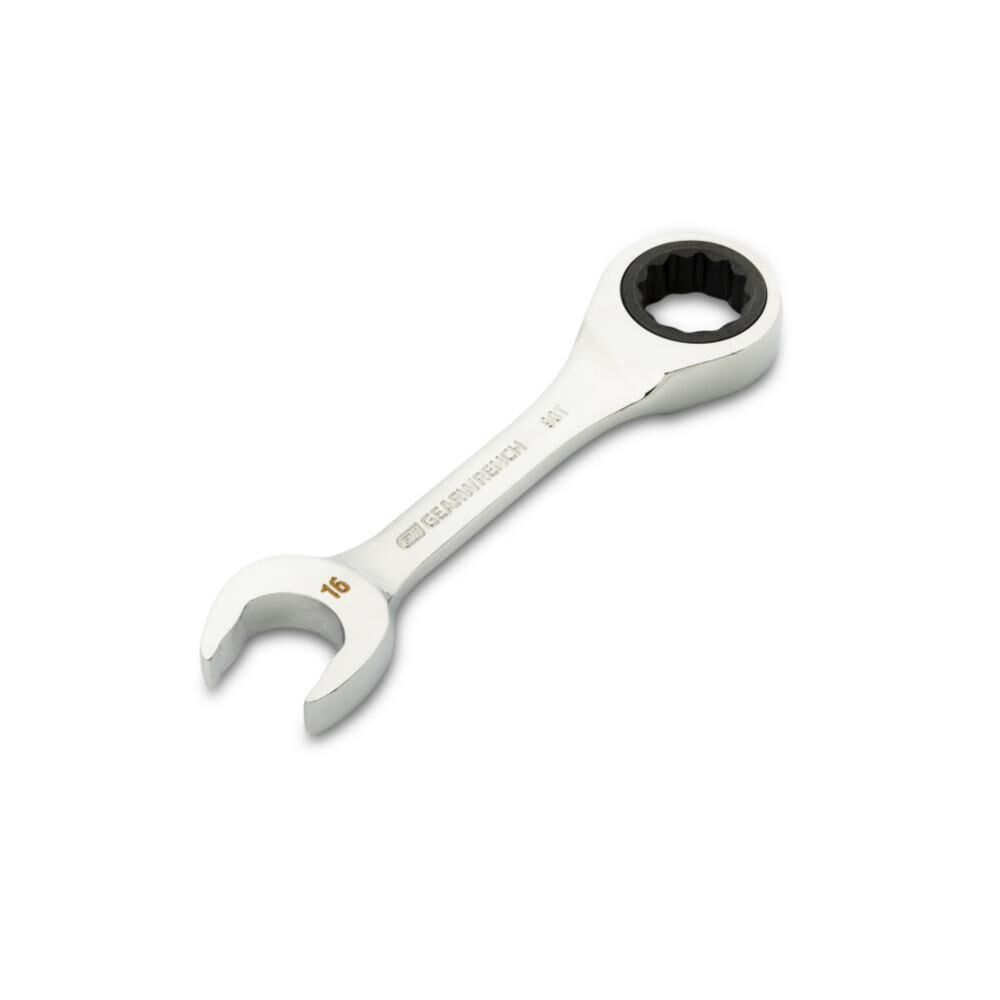 16mm 90-Tooth 12 Point Stubby Combination Ratcheting Wrench 86846