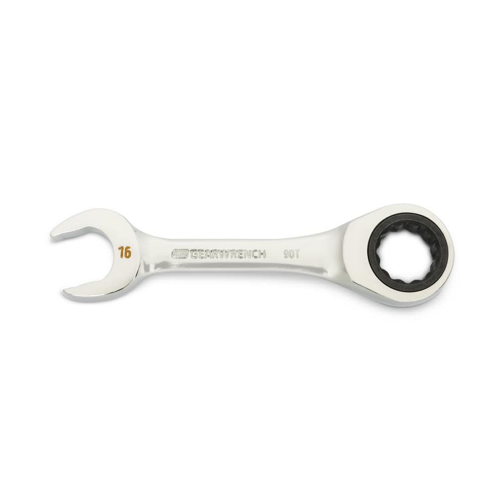 16mm 90-Tooth 12 Point Stubby Combination Ratcheting Wrench 86846