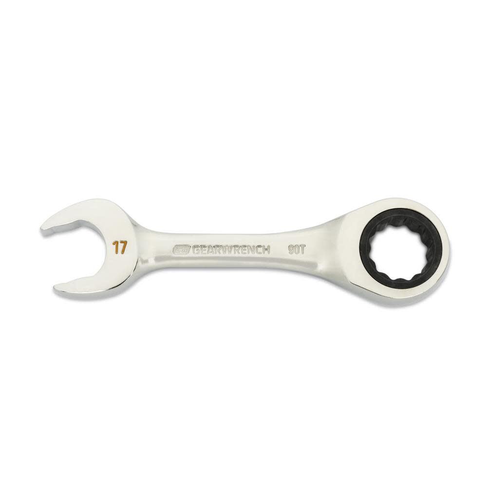 17mm 90-Tooth 12 Point Stubby Combination Ratcheting Wrench 86847