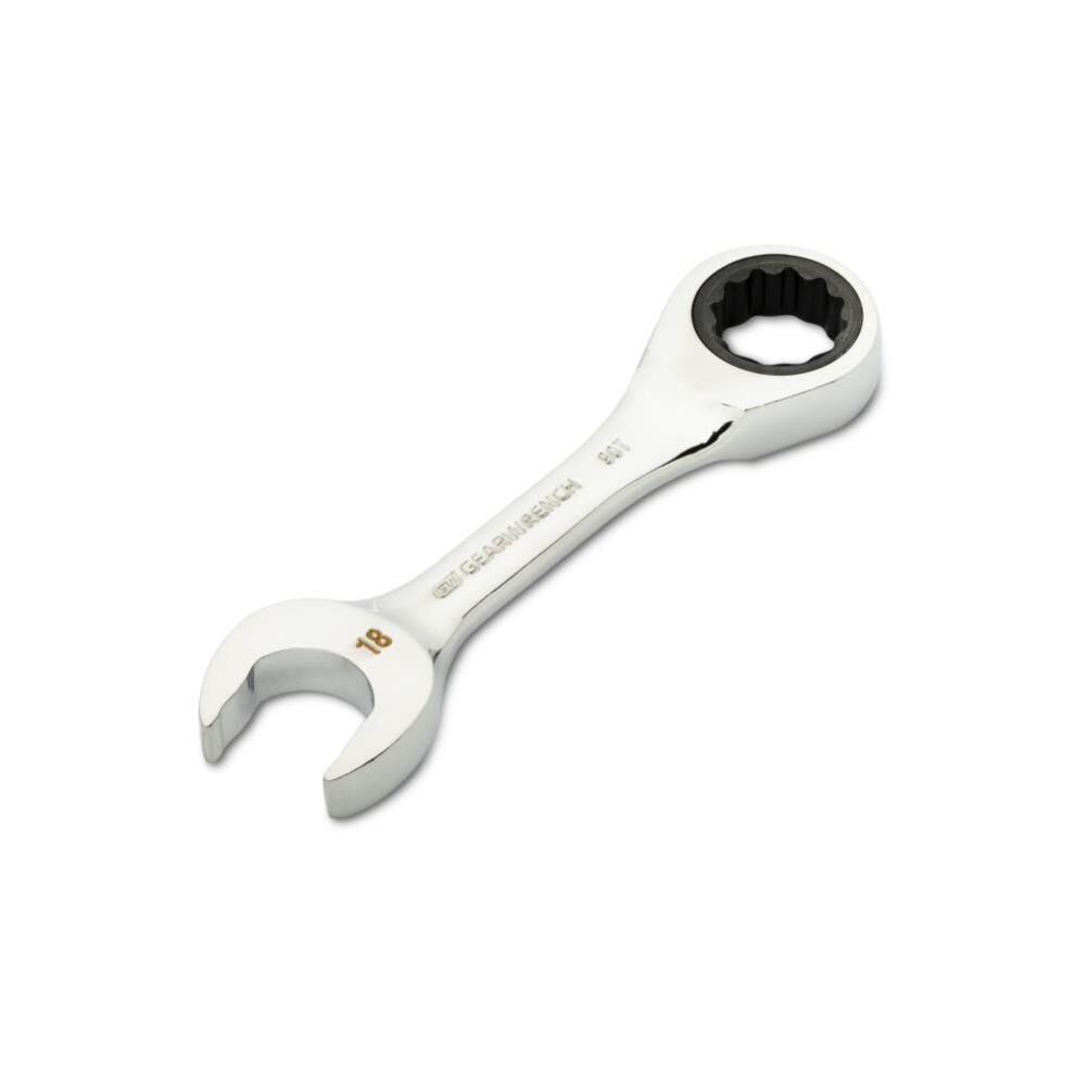 18mm 90-Tooth 12 Point Stubby Combination Ratcheting Wrench 86848