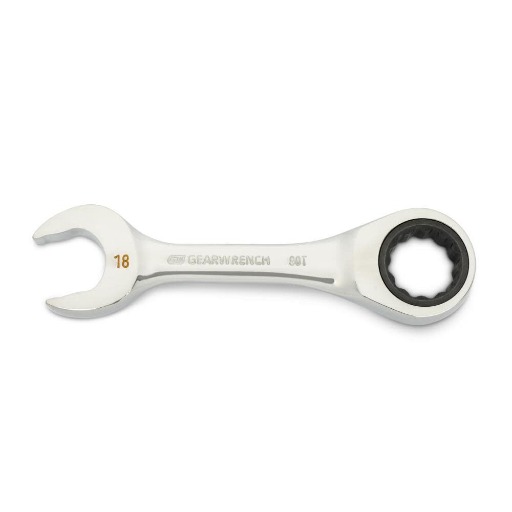 18mm 90-Tooth 12 Point Stubby Combination Ratcheting Wrench 86848