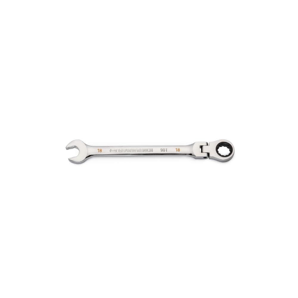 18mm 90T 12 Point Flex Head Ratcheting Combination Wrench 86718