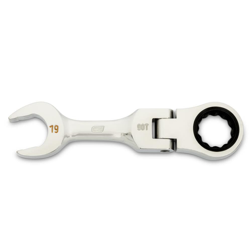 19mm 90-Tooth 12 Point Stubby Flex Combination Ratcheting Wrench 86869