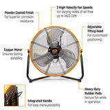 20 Inch 3-Speed High Velocity Shop Fan GWSFAN20