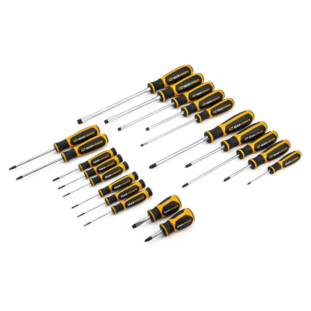 20 Pc Phillips/Slotted/Torx Dual Material Screwdriver Set 80066H