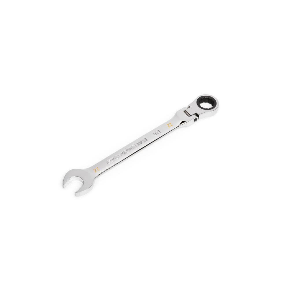 22mm 90T 12 Point Flex Head Ratcheting Combination Wrench 86722