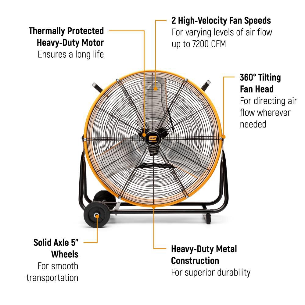 24 Inch 2-Speed High Velocity Shop Fan GWSFAN24