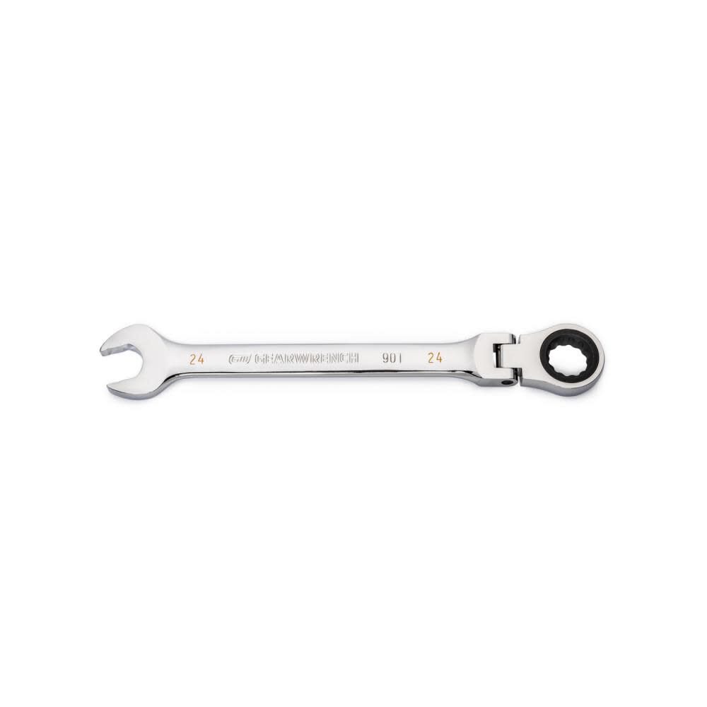 24mm 90T 12 Point Flex Head Ratcheting Combination Wrench 86724