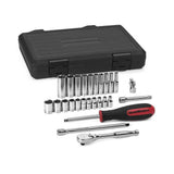 26 Pc 1/4in Drive 6 Point Standard SAE Mechanics Tool Set 80312DD