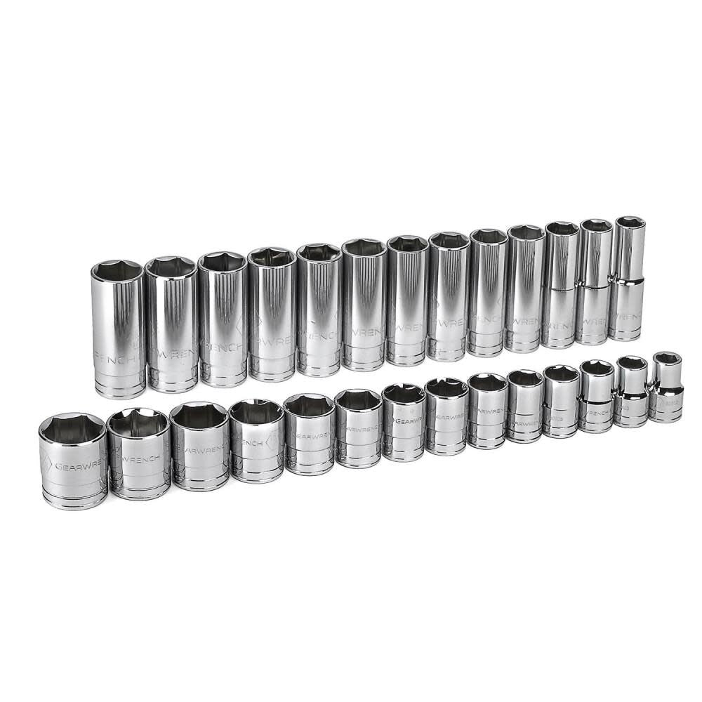 1/2-in Drive Standard (SAE) Shallow/Deep Socket Set (27-Pieces) 80729