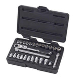 27 Pc 1/4in Drive Pass-Thru 6 Point Standard SAE/Metric Mechanics Tool Set 891427