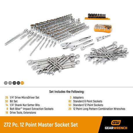 273pc Mechanics Hand Tools Master Set 89080