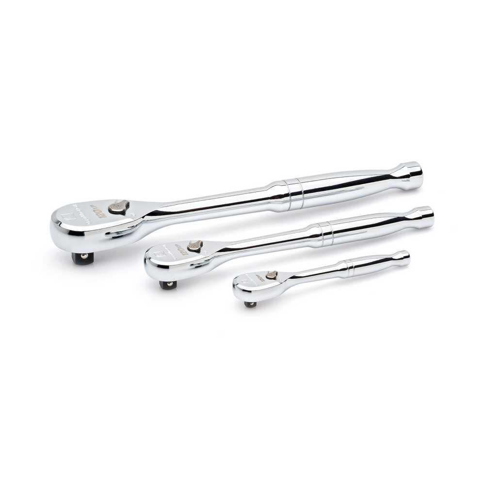 3 Pc 1/4in 3/8in and 1/2in Drive 120XP Teardrop Ratchet Set 81206P