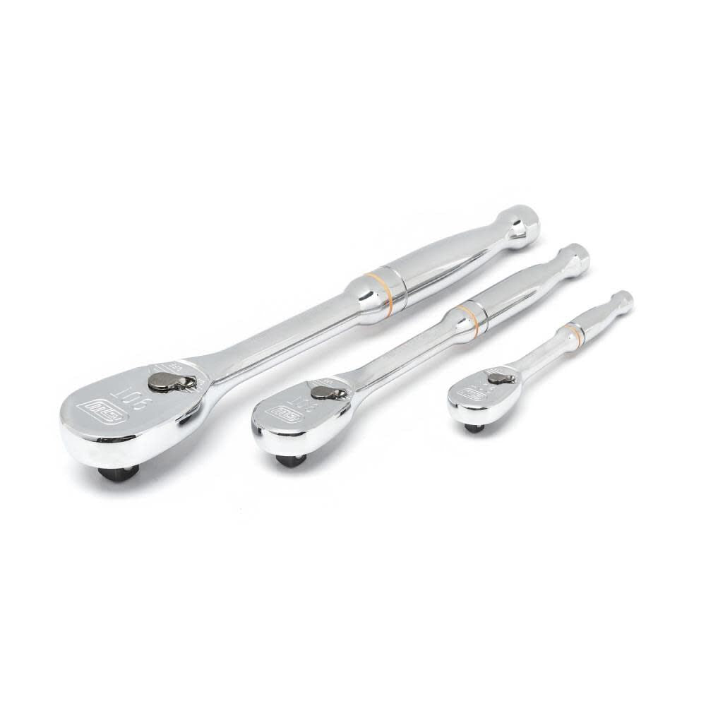 3 Piece 1/4in 3/8in and 1/2in 90 Tooth Ratchet Set 81206T