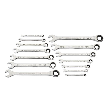 30 Piece 90T 12 Point Metric & SAE Combination Ratcheting Wrench Set Bundle 86928+86959