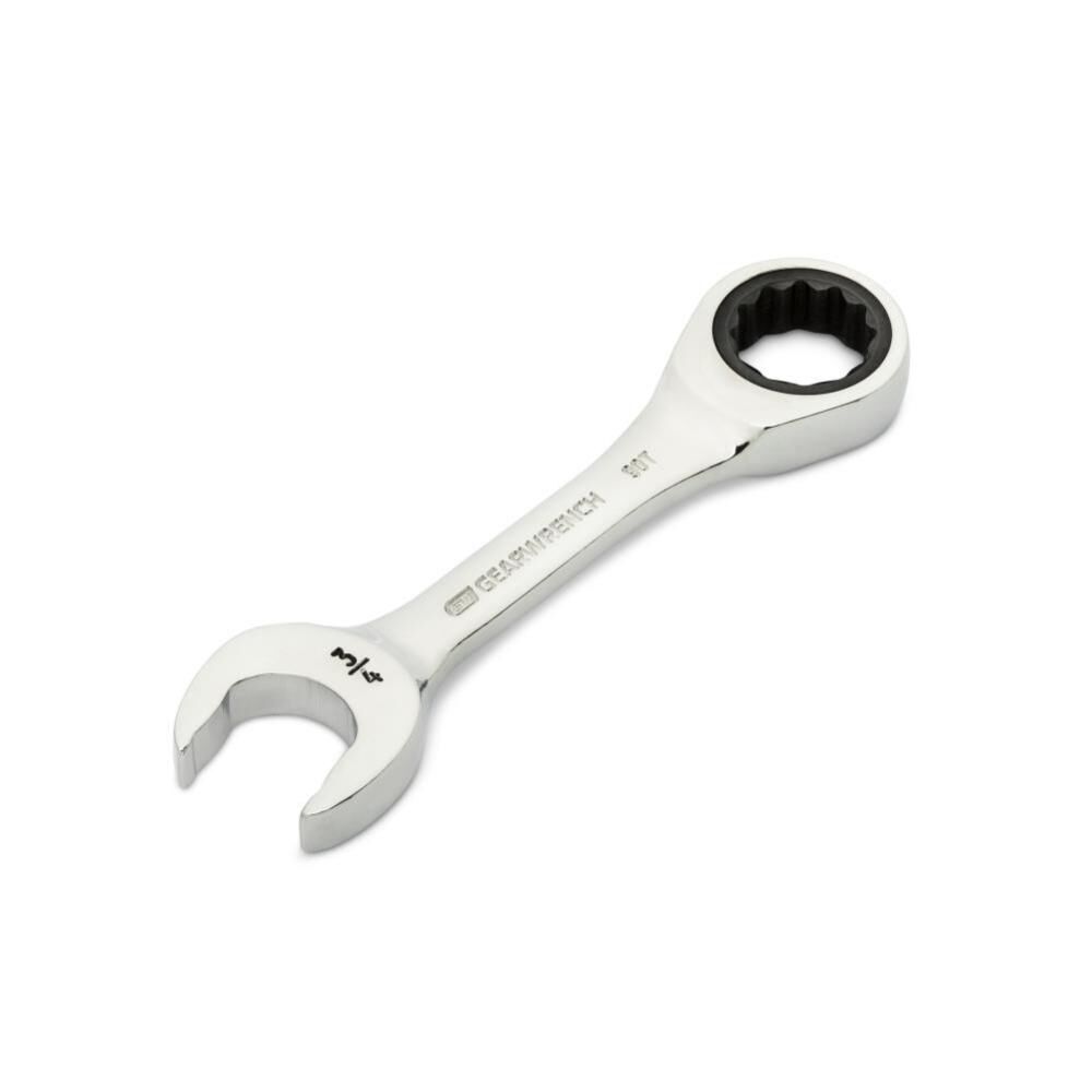 3/4 Inch 90-Tooth 12 Point Stubby Combination Ratcheting Wrench 86857