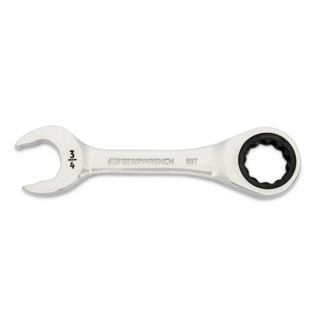 3/4 Inch 90-Tooth 12 Point Stubby Combination Ratcheting Wrench 86857