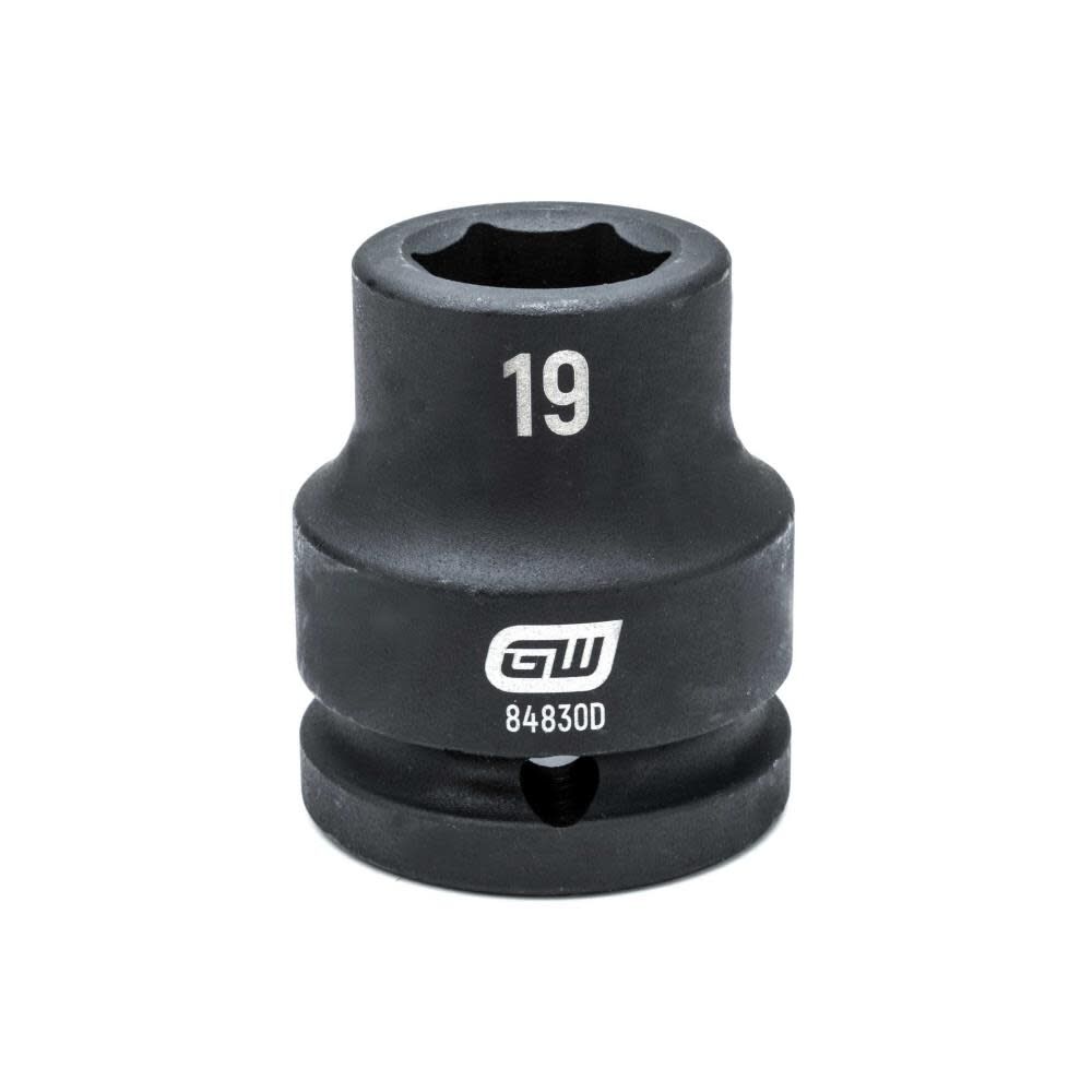 3/4in Drive 19mm 6 Point Standard Impact Metric Socket 84830D