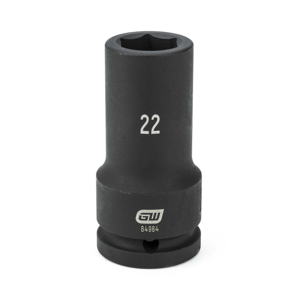 3/4in Drive 22mm 6 Point Deep Impact Metric Socket 84984