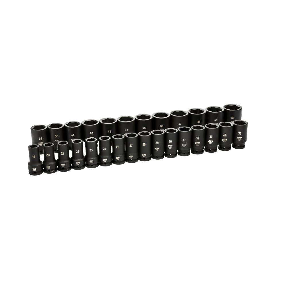 3/4in Drive 6 Point Deep Metric Impact Socket Set 28pc 84033