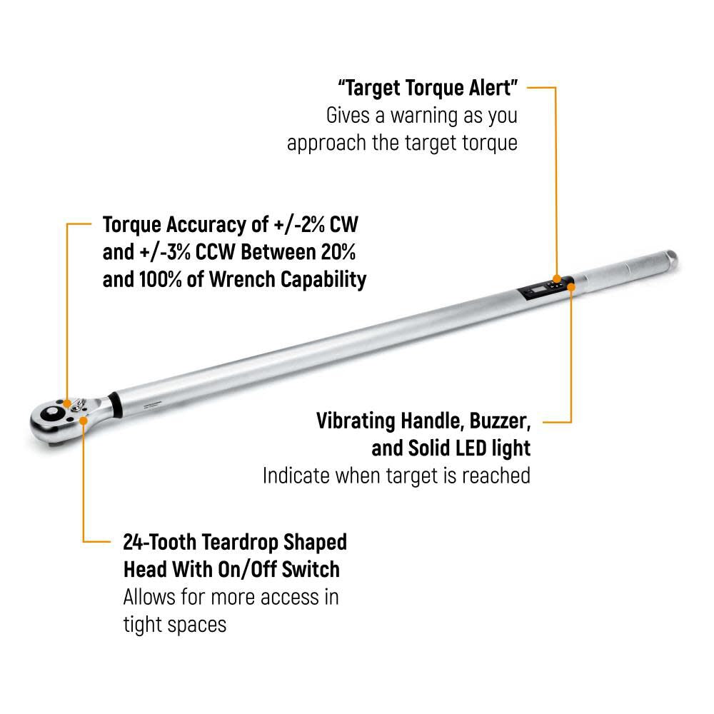 3/4in Drive Electronic Torque Wrench 70 750 ft/Lbs 85082