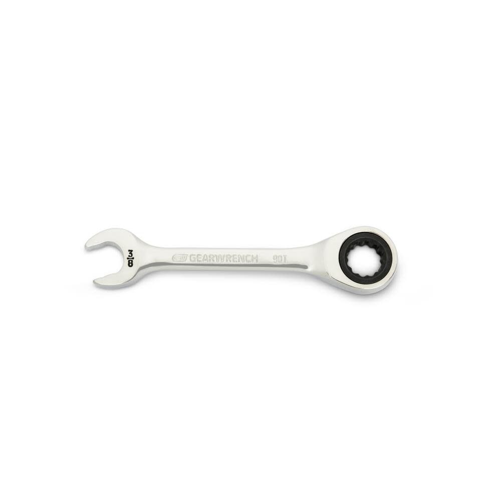 3/8 Inch 90-Tooth 12 Point Stubby Combination Ratcheting Wrench 86851