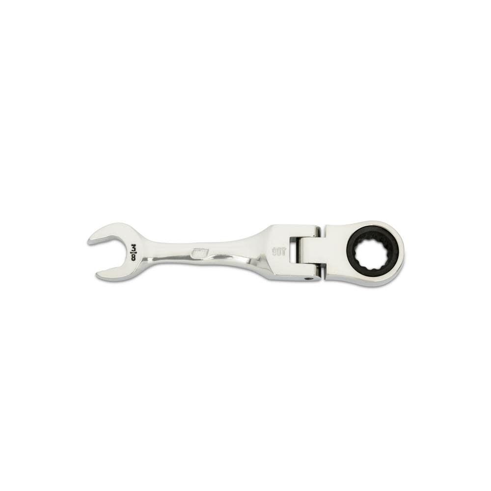 3/8 Inch 90-Tooth 12 Point Stubby Flex Combination Ratcheting Wrench 86871