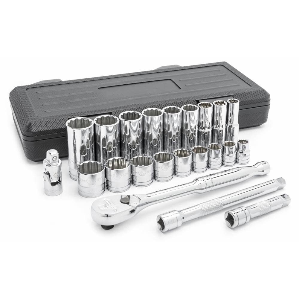 3/8 Inch Drive 12 Point SAE Socket Set 22pc 80691