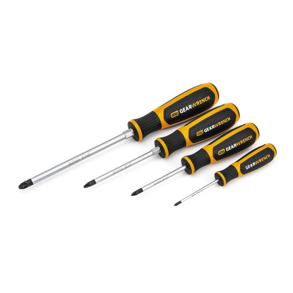 4 Pc Pozidriv Dual Material Screwdriver Set 80061H