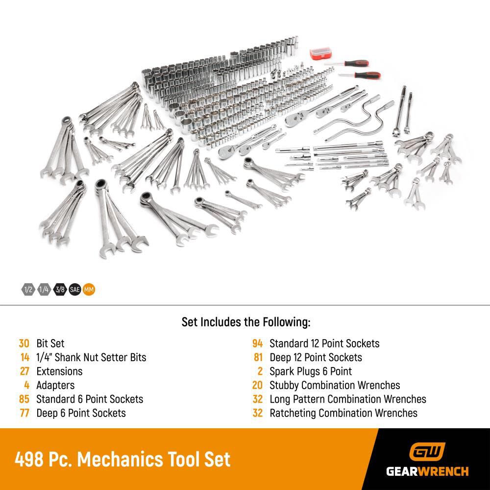 498pc Mechanics Hand Tool Master Set 89070