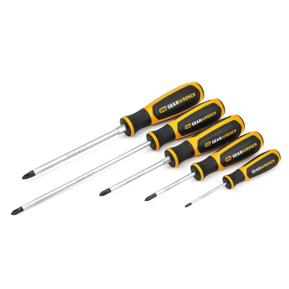 5 Pc Phillips Dual Material Screwdriver Set 80052H