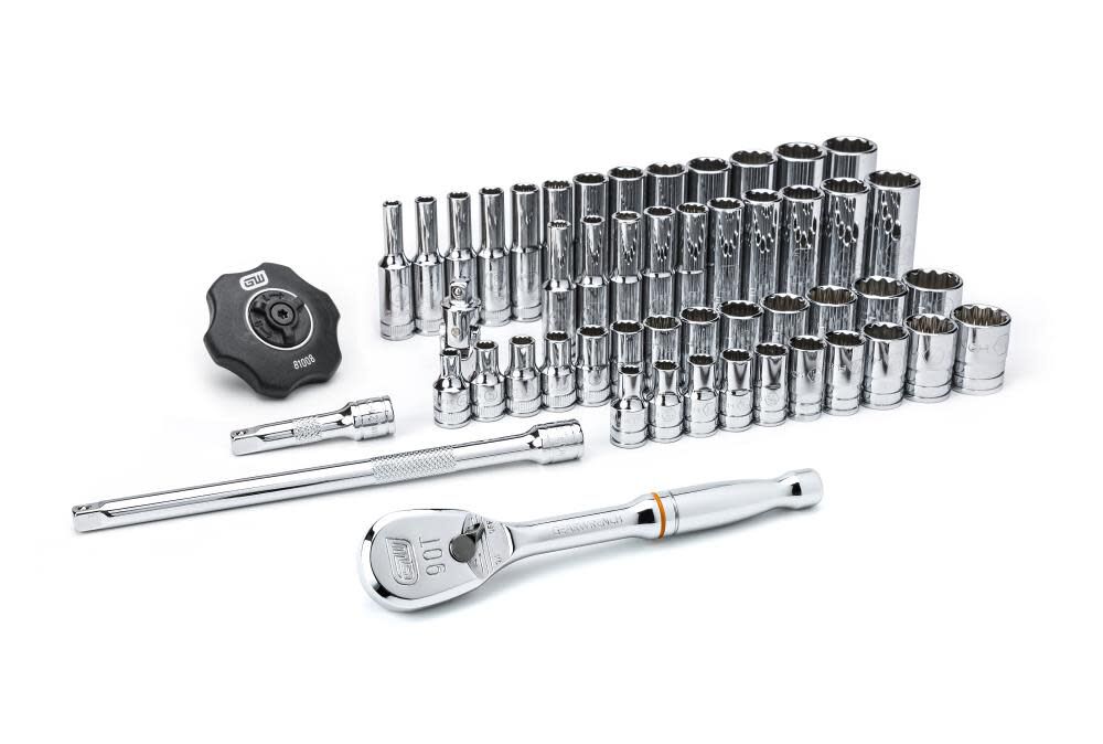 51 Pc 1/4in Drive 12 Point SAE/Metric Mechanics Tool Set 80301