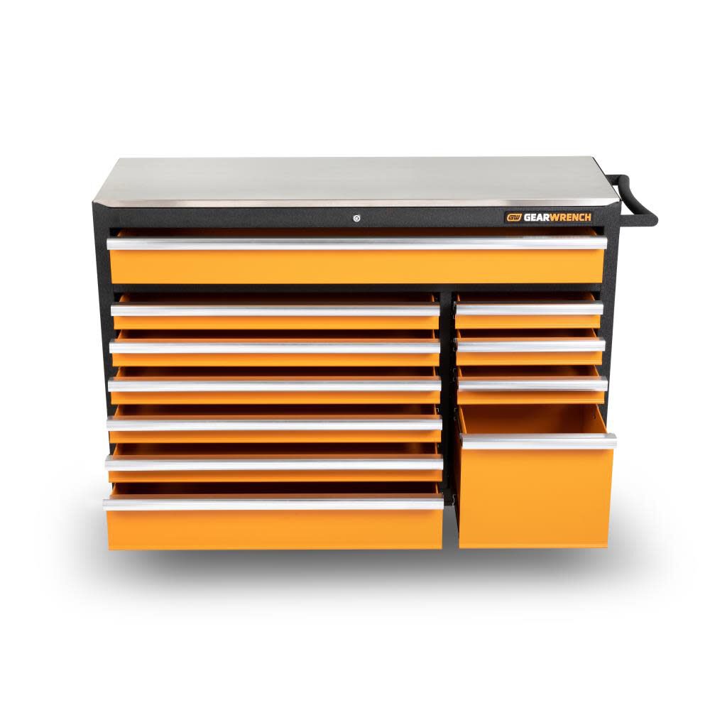 52 in 11 Drawer GSX Series Rolling Tool Cabinet with Stainless Steel Worktop 83247