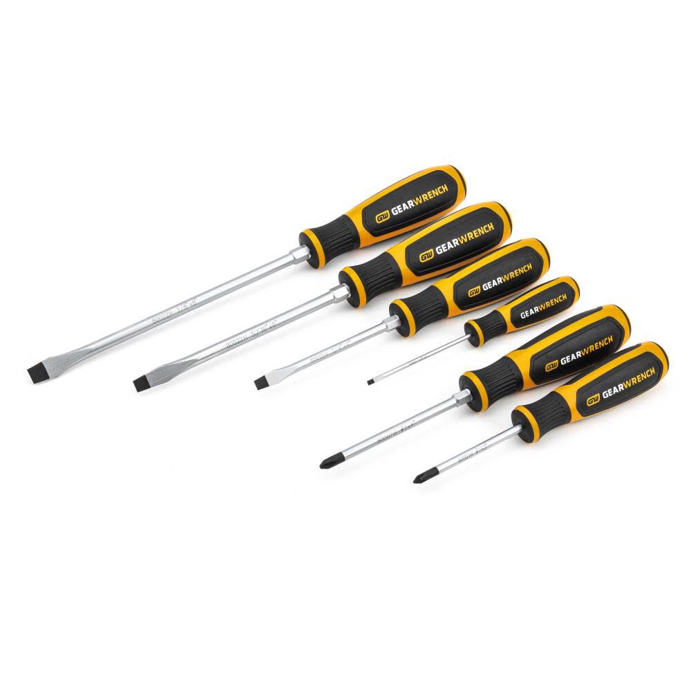 6 Pc Phillips/Slotted Dual Material Screwdriver Set 80050H