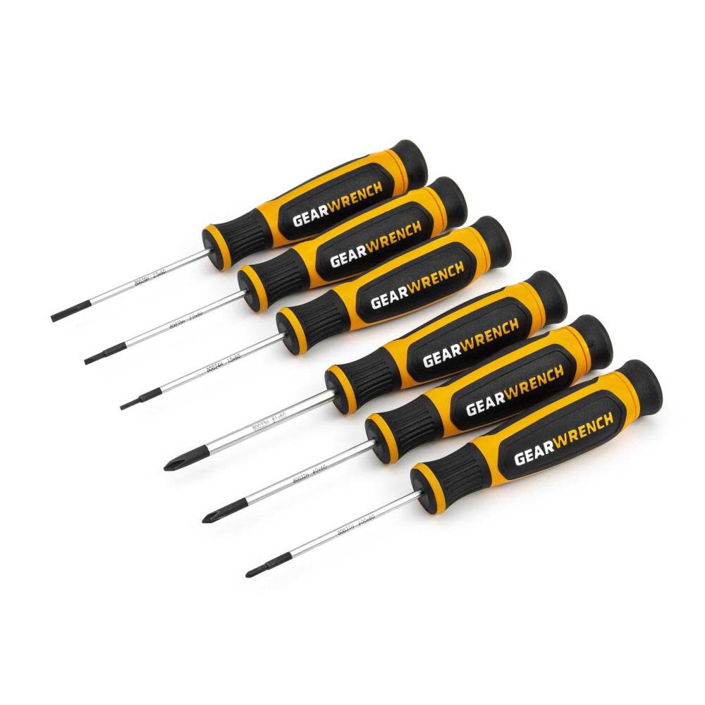 6 Pc Phillips/Slotted Mini Dual Material Screwdriver Set 80055H