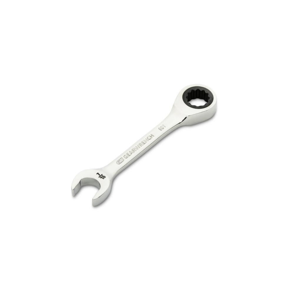 7/16 Inch 90-Tooth 12 Point Stubby Combination Ratcheting Wrench 86852